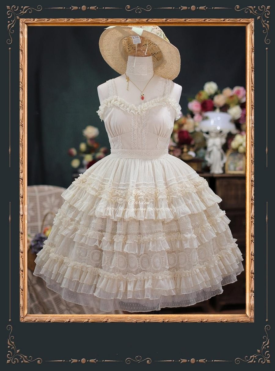 Hime Lolita Wedding White Purple Lace Sleeveless Dress