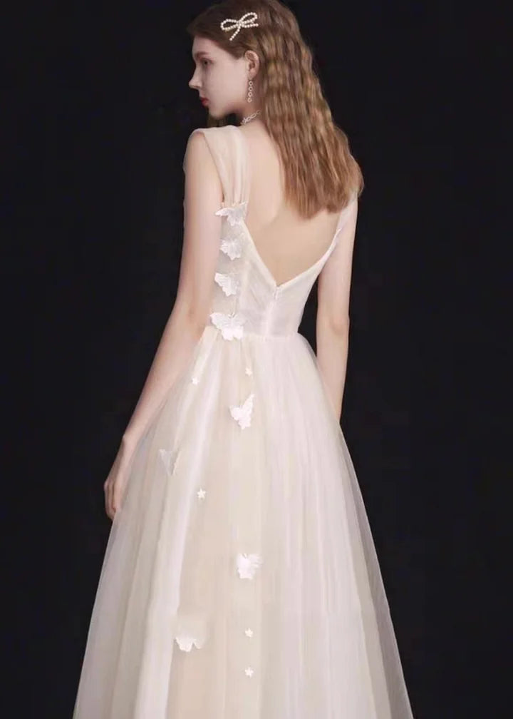 Wedding Lolita White Butterfly Fairy Elegant Organza Prom Dresses for Plus Size