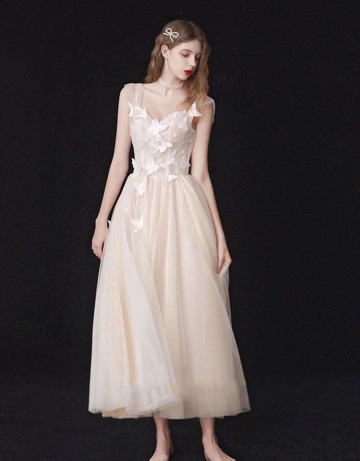 Wedding Lolita White Butterfly Fairy Elegant Organza Prom Dresses for Plus Size