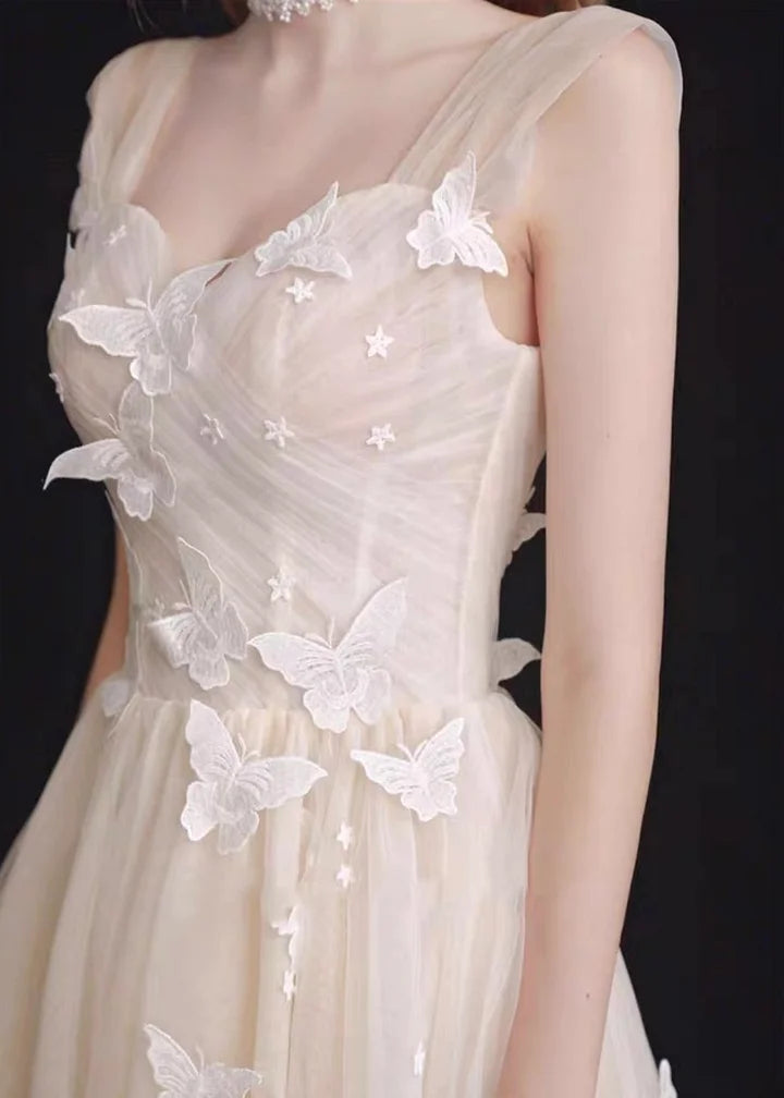 Wedding Lolita White Butterfly Fairy Elegant Organza Prom Dresses for Plus Size