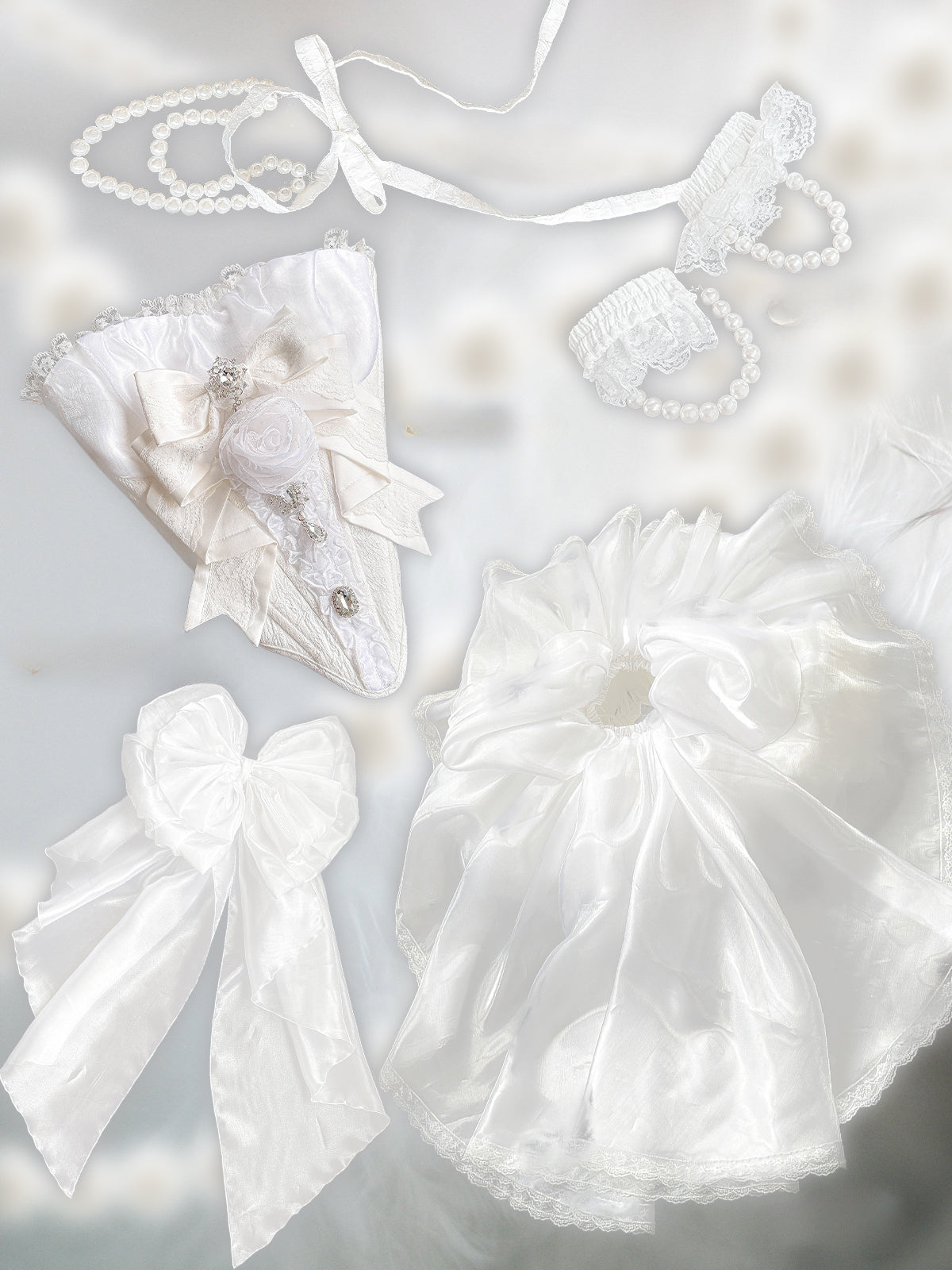 White Moonlight Multi-layer Cake Lace Dress Lolita Princess Wind Wedding