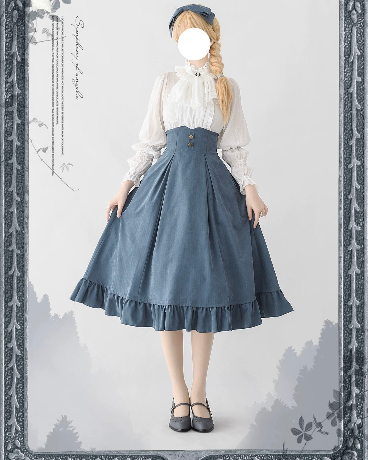 Classic British Style Elegant Cotton Brown Vest Long Skirt Set in Autumn Lolita Dresses