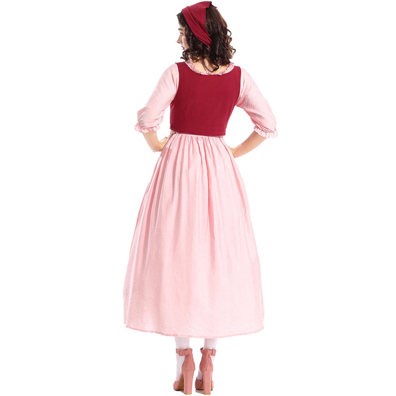Design Concept:
This pink Classic Lolita dress features a retro corset-style waist with a faux two-piece design, blending elegance with playful vintage charm. The soft pink hue and long skirt silhouette highlight a refined feminine aesthetic, while the apron-inspired overlay adds a nostalgic countryside touch. Paired with matching accessories, the outfit is perfect for summer daily wear, stage performances, or Oktoberfest celebrations, bringing both comfort and timeless Lolita style.