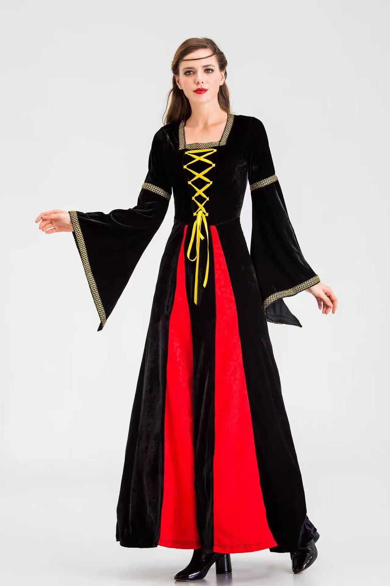 Design Concept
This Classic Lolita queen-style long gown features a luxurious plush four-way velvet fabric, creating a soft and elegant drape. The design is classic yet refined, with a fitted bodice and flowing skirt suitable for a queenly look. Available in five timeless colors, this dress is perfect for Halloween, themed parties, stage performances, and festive events. Its distinctive design differentiates it from similar products, offering a sophisticated take on cosplay with high-quality material and a