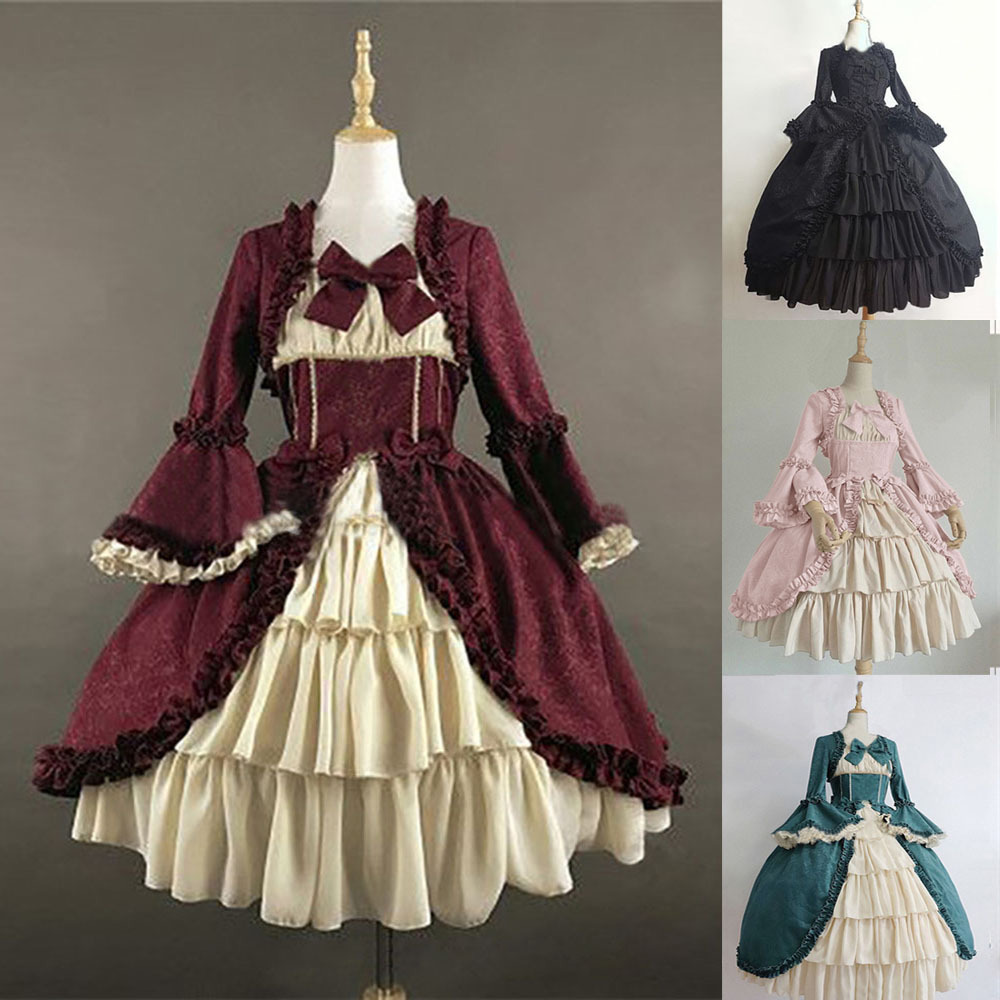 Classic Lolita Vintage Victorian Lolita European Medieval Retro Court Short Dress Women's Dress