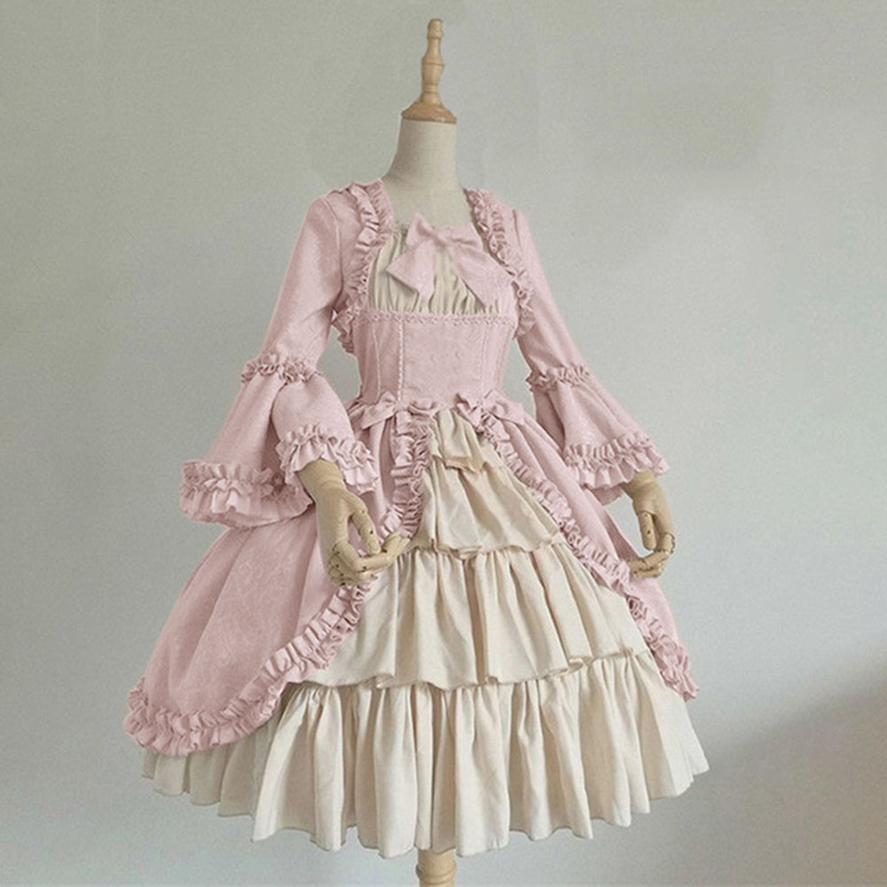 Classic Lolita Vintage Victorian Lolita European Medieval Retro Court Short Dress Women's Dress