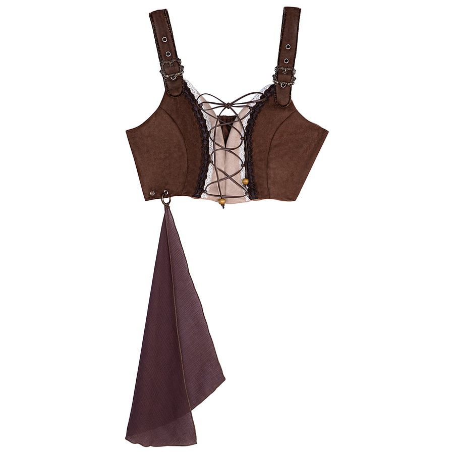 Dirty Fit Wasteland Style Cowboy Long Sleeved Dress Cloak Set Punk Lolita Dress