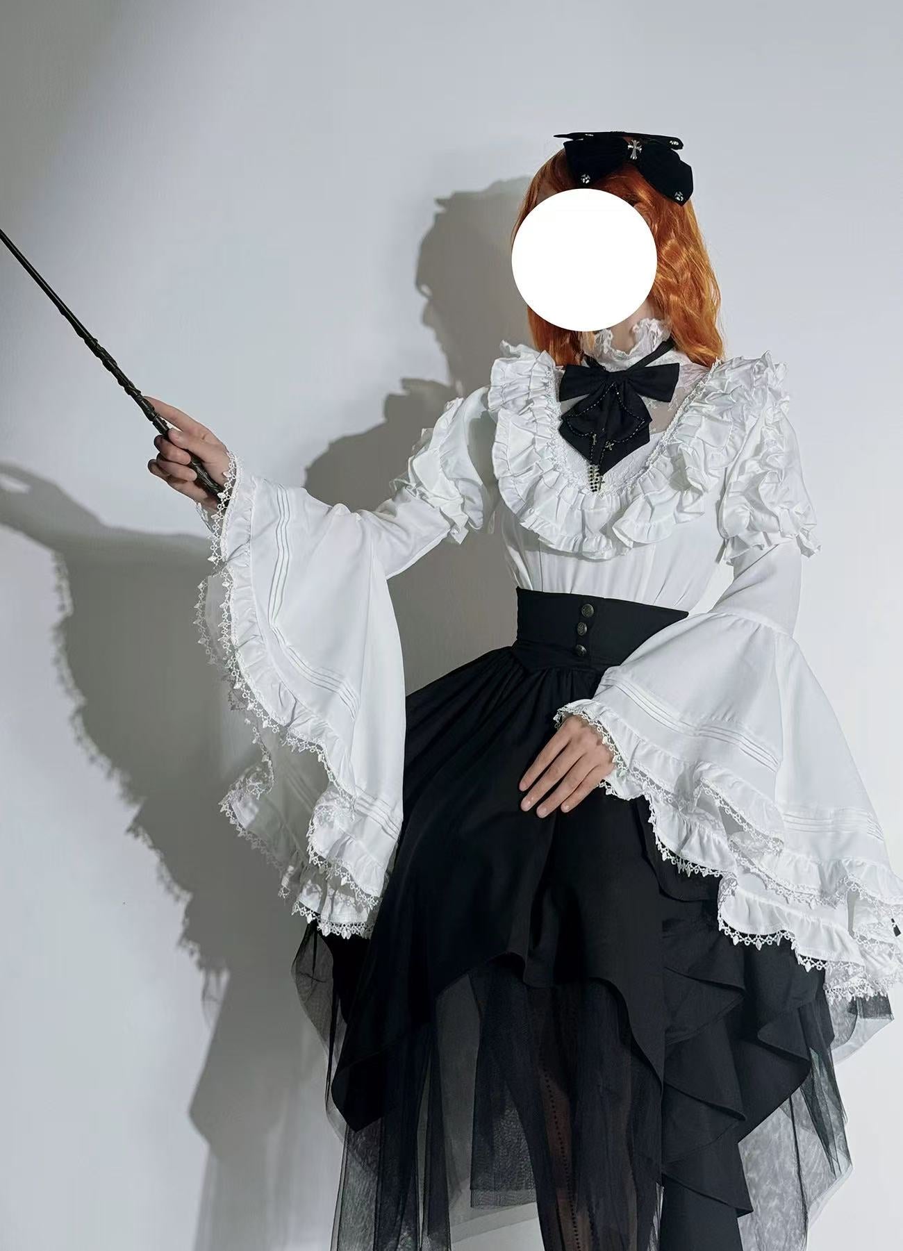 Goth Lolita Academy Skirt Black Butterfly Magic Gothic Halloween Cosplay Lolita Dress