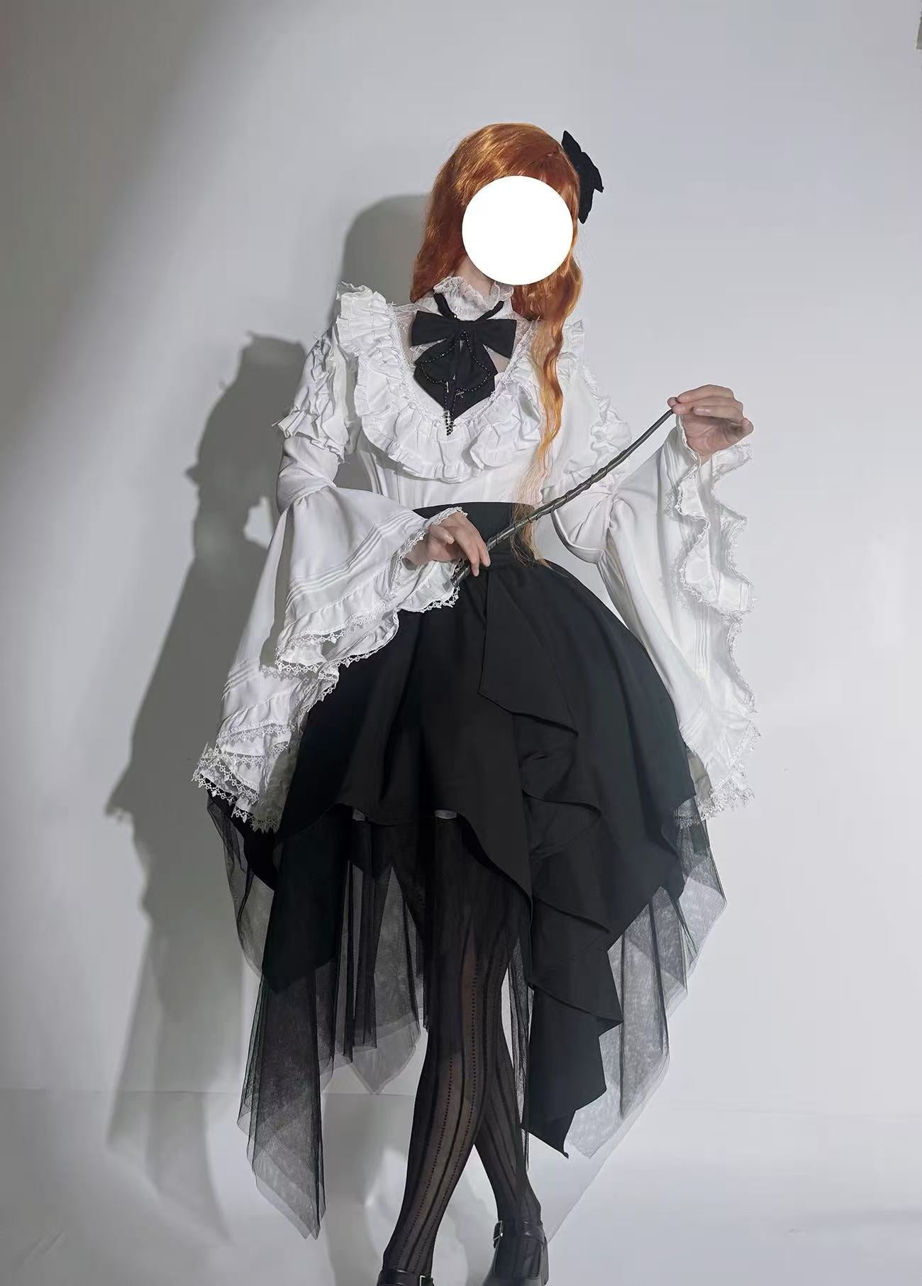 Goth Lolita Academy Skirt Black Butterfly Magic Gothic Halloween Cosplay Lolita Dress