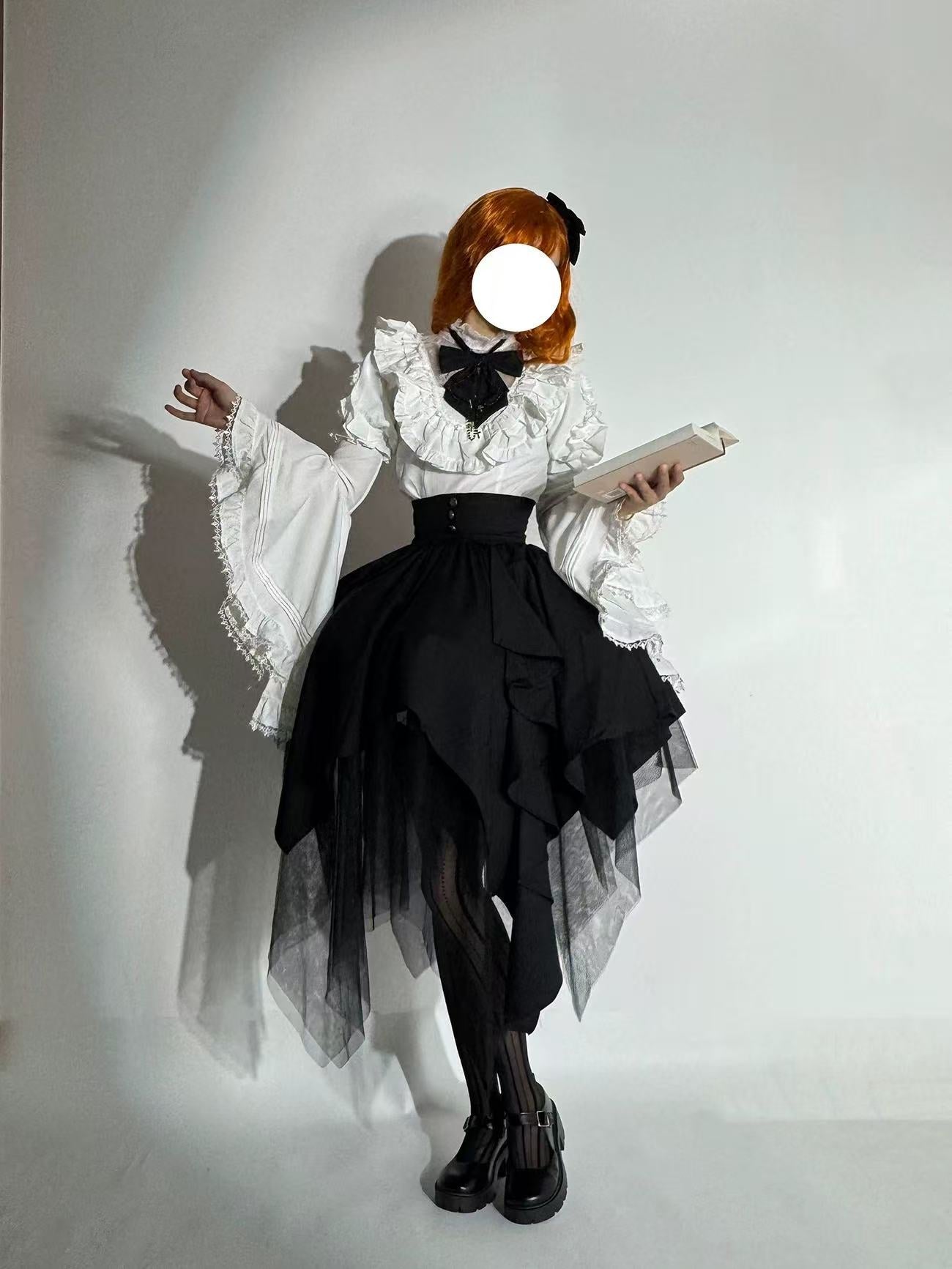 Goth Lolita Academy Skirt Black Butterfly Magic Gothic Halloween Cosplay Lolita Dress