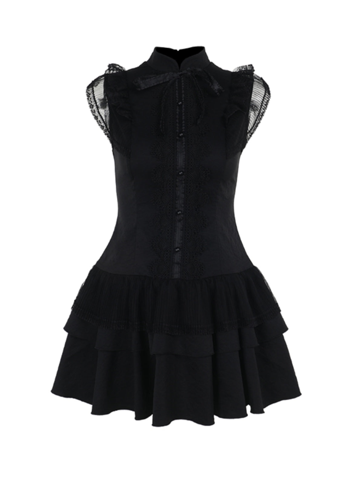 Goth Lolita Black Shirt Skirt Lolita DressesStitching Skirt Vintage Skirt