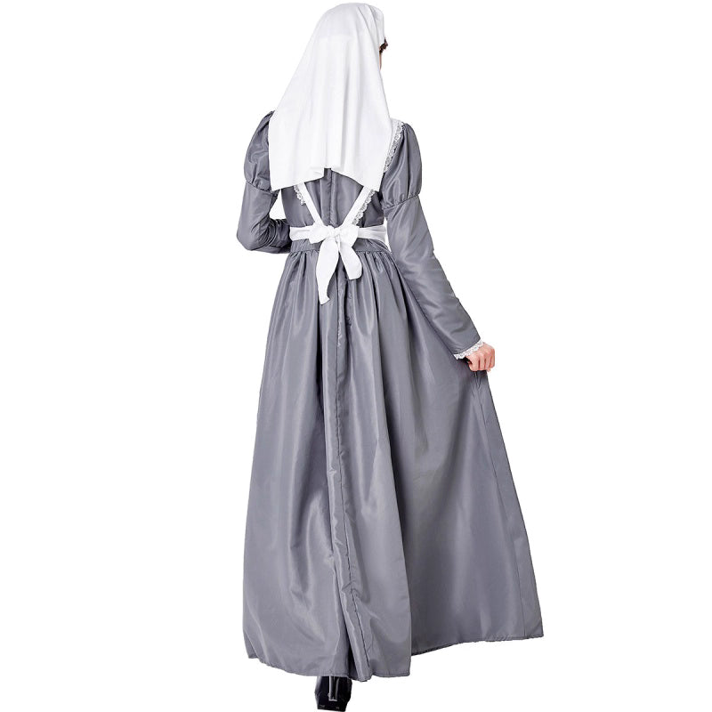 Goth Lolita Nurse Dress Grey Medieval Halloween Cosplay Lolita Dresses