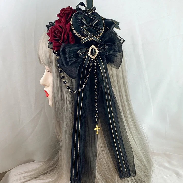 Lolita Accessories Headwear Gothic Ornate Ornamented Hat Hairclip Hair Accessories