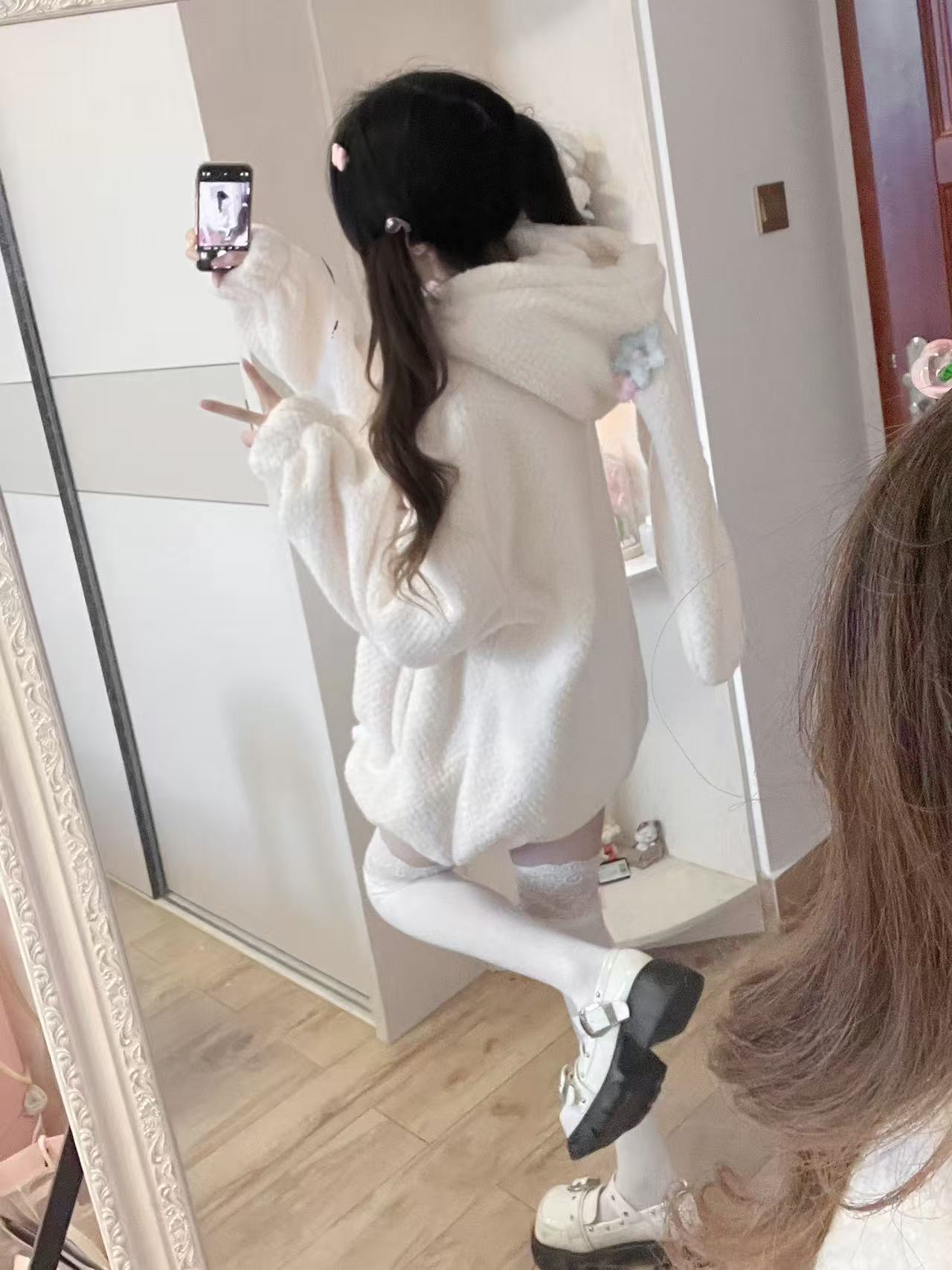 Lolita Coat Cardigan Lamb Fleece Cute Cozy Autumn Winter Subculture Outfit