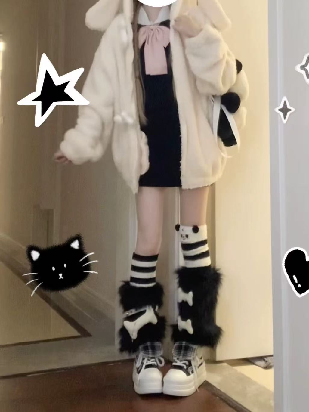 Lolita Coat Cardigan Lamb Fleece Cute Cozy Autumn Winter Subculture Outfit