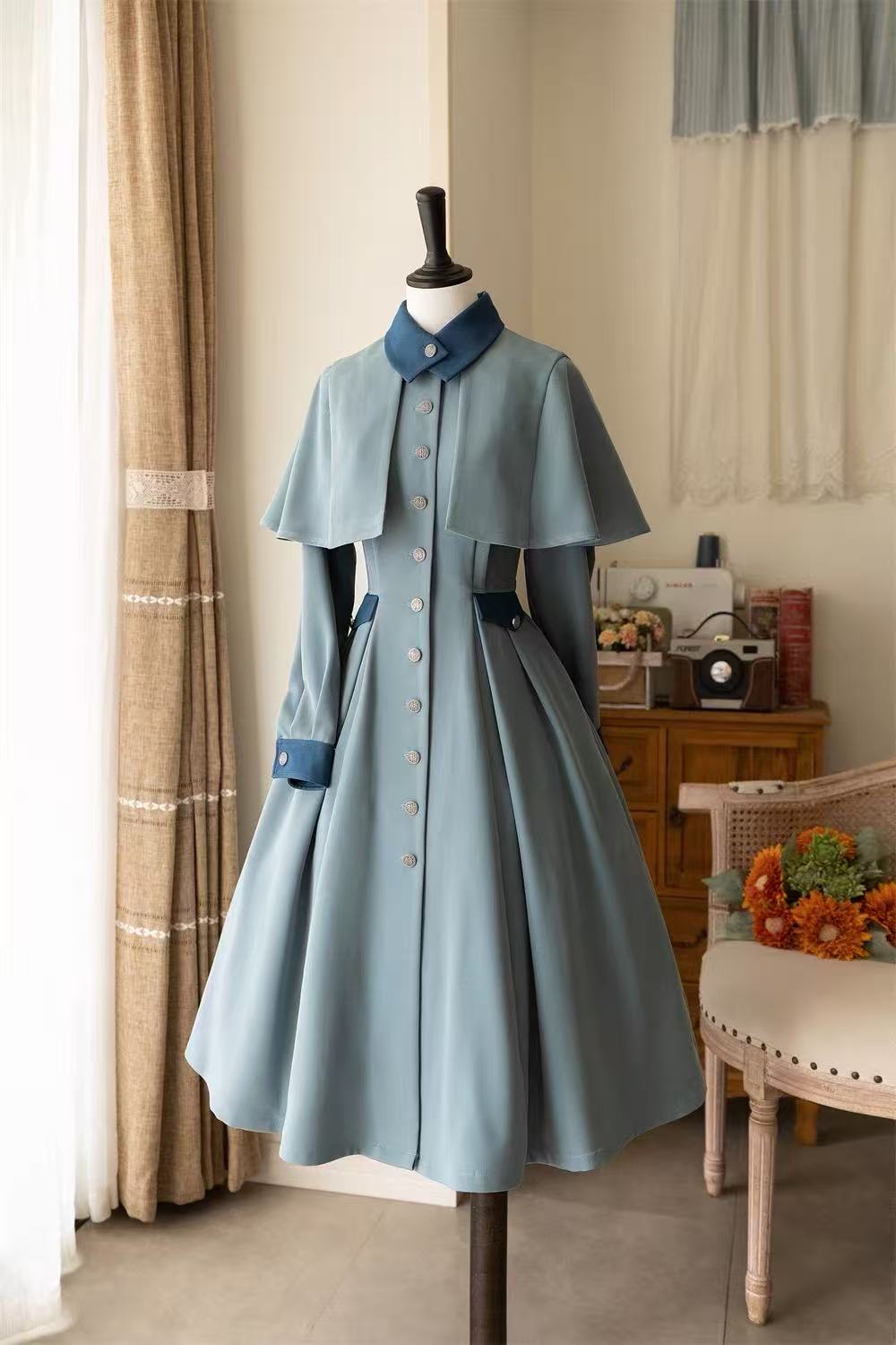 Design Concept:
This Lolita coat is designed as a long-sleeve cardigan-style jacket with a retro and graceful silhouette. Crafted with soft knit fabric, it provides both warmth and elegance, making it perfect for layering with Lolita dresses and blouses. Available in three versatile colors — gray-blue, dark gray, and black — this coat enhances your classic Lolita wardrobe with timeless charm. Whether styled for daily wear or special occasions, it adds a touch of vintage sophistication to any outfit.