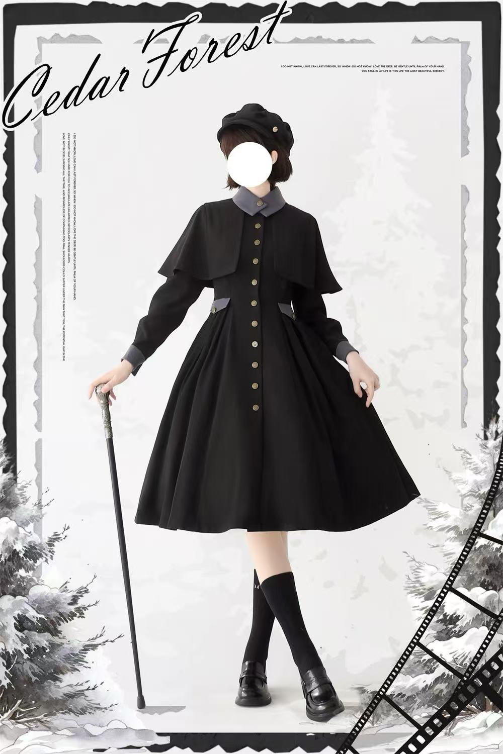 Design Concept:
This Lolita coat is designed as a long-sleeve cardigan-style jacket with a retro and graceful silhouette. Crafted with soft knit fabric, it provides both warmth and elegance, making it perfect for layering with Lolita dresses and blouses. Available in three versatile colors — gray-blue, dark gray, and black — this coat enhances your classic Lolita wardrobe with timeless charm. Whether styled for daily wear or special occasions, it adds a touch of vintage sophistication to any outfit.