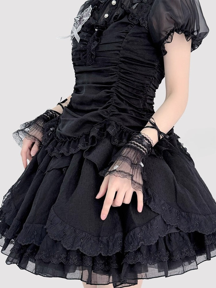 Design Concept:
These Lolita hand accessories feature delicate lace and ribbon details, designed in both white and black versions. The ballet-inspired sleeves add an elegant, graceful touch, perfect for bridal or cosplay outfits. Each sleeve measures approximately 13cm in length, making them a charming and versatile addition to your Lolita wardrobe. Crafted with attention to detail, these sleeves combine sweet aesthetics with cosplay functionality.