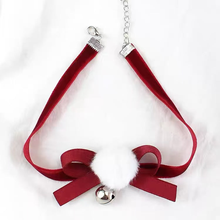 Design Concept:
This Lolita necklace collection features three charming red velvet choker styles, each adorned with festive details to capture a sweet and playful holiday spirit. The bow style offers a classic cute touch, the snowflake style adds a delicate winter charm, and the pom pom style brings a soft and whimsical feel, making them perfect accessories for enhancing Lolita outfits or seasonal cosplay looks.