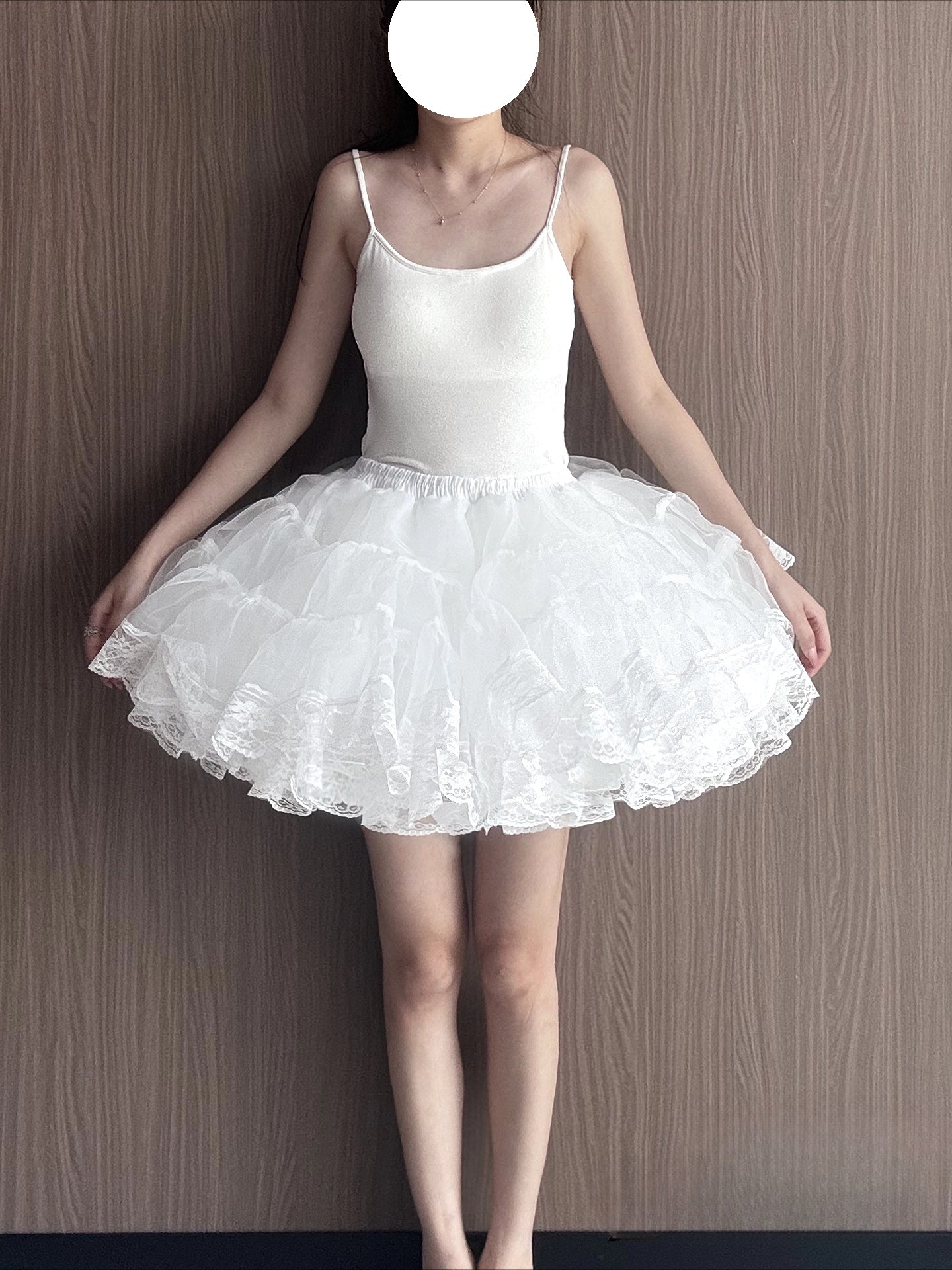 Lolita Petticoat White A-line Lace Four-layer Tulle Daily Wear Pannier Skirt