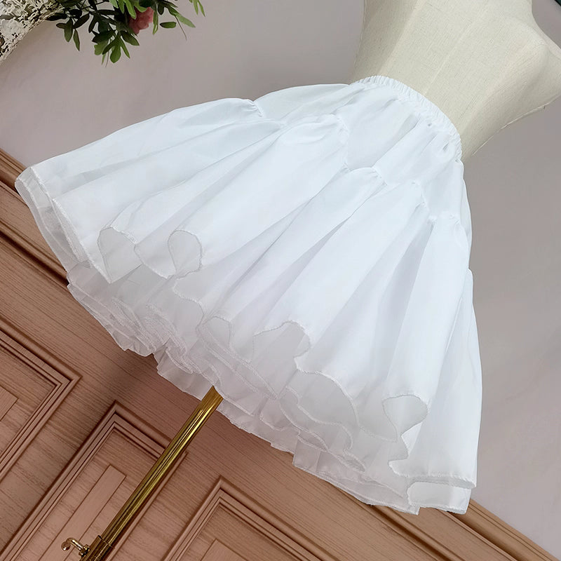 Lolita Petticoat White Fluffy Soft Tulle Cloud Mini Crinoline 45cm for Daily Tea Party