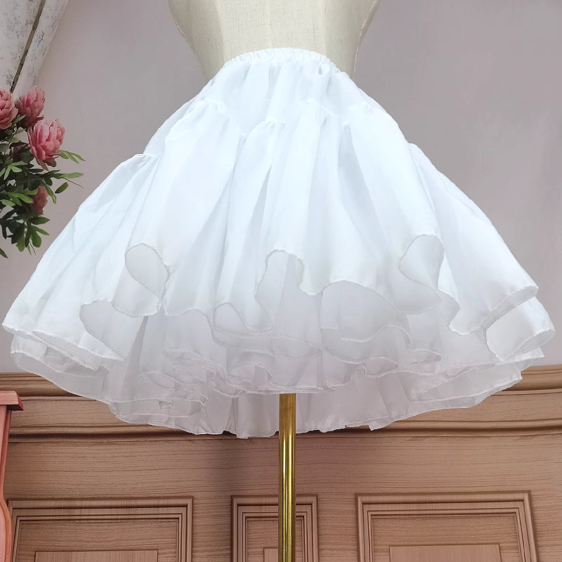 Lolita Petticoat White Fluffy Soft Tulle Cloud Mini Crinoline 45cm for Daily Tea Party