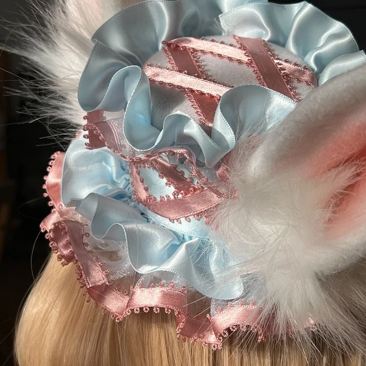Lolita Hair Accessories Pink-blue Handmade Sweet BNT Bow Headband Kawaii Headwear