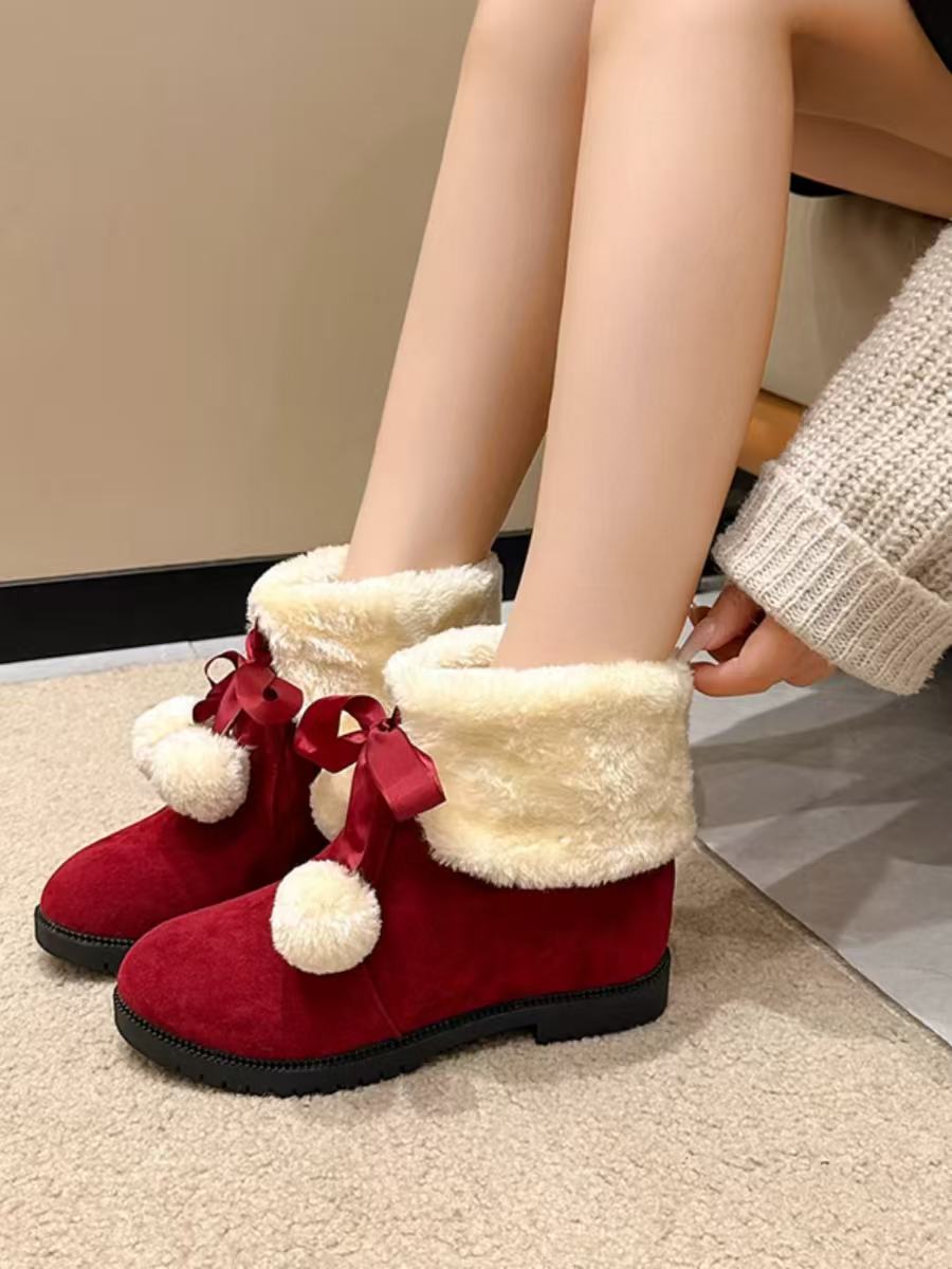 Design Concept:
These delightful Lolita boots combine cozy comfort with playful charm. Made from soft, furry materials, each pair features an adorable pom-pom accent for a sweet, whimsical touch. The mid-height heel provides subtle lift while ensuring stability for daily wear. Perfect for completing cute and cozy Lolita outfits, these boots are available in three versatile colors—brown, red, and black—making them easy to match with a variety of coordinates.