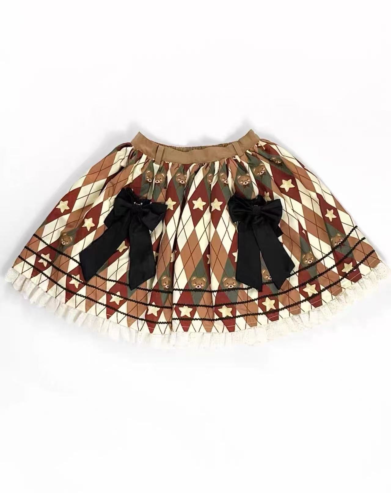 Design Concept:
This charming Lolita skirt in warm brown combines classic style with a cute student commuter aesthetic, offering both elegance and everyday wearability. Product Details: The product includes one pleated half skirt, designed for versatile pairing with various tops to create a stylish and refined Lolita look.