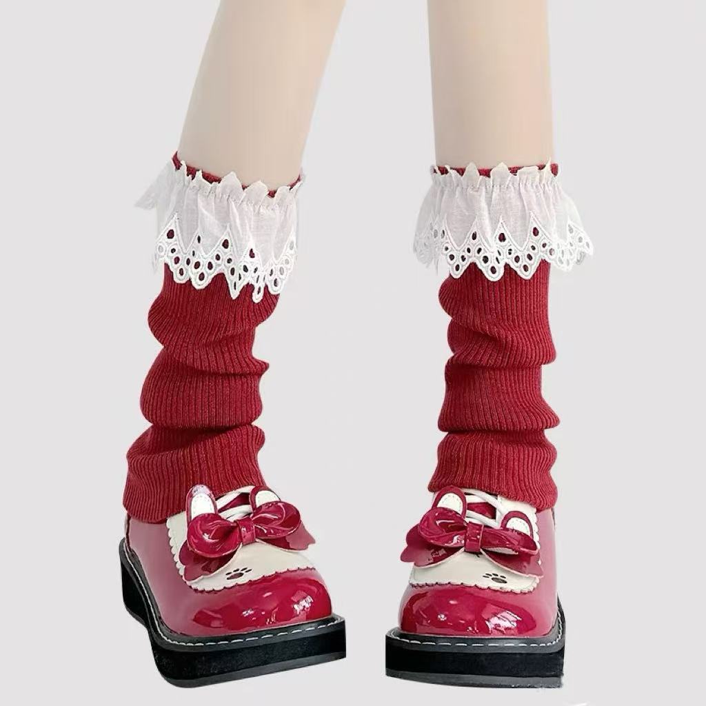 Design Concept:
These Lolita stockings feature a light and breathable thin design, perfect for creating a soft Japanese-inspired cute look. The layered slouch style with delicate lace details adds a playful and elegant touch to any Lolita outfit. With a mid-calf length of about 30cm, they are comfortable for daily wear and easy to style across seasons. Available in five colors: cream yellow, red, black, light blue, and white.