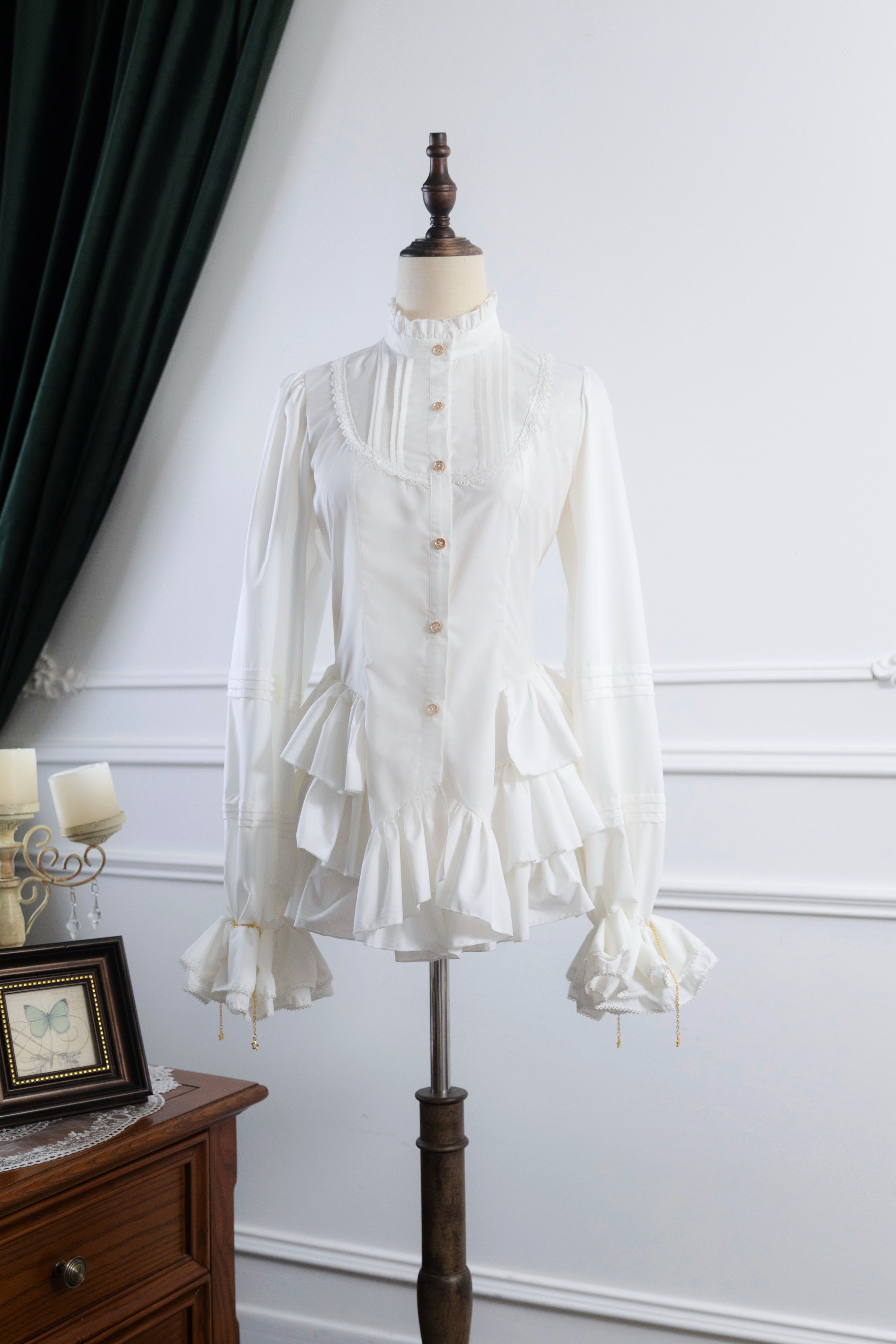 Ouji Fashion Argyle Accent Vintage Layered Set Shirt Pants Hat