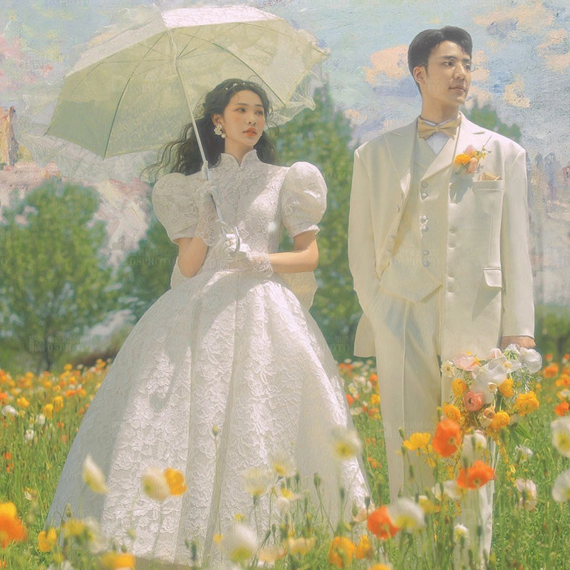 Wedding Lolita White French Court Trailing Princess High-end Dress Spring Summer Birthday Party Graduation Ceremony