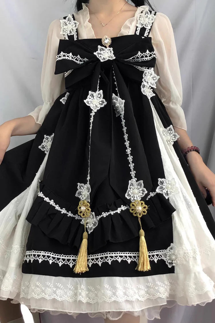 Design Concept:
This enchanting Qi Lolita JSK dress blends Chinese-inspired elements with a whimsical rainbow fairy aesthetic. Crafted from soft, high-quality fabric, the dress features a graceful silhouette, delicate ruffles, and subtle embroidered details that enhance its sweet and elegant charm. The full set includes a matching inner blouse and coordinating accessories, allowing for a complete outfit right out of the box. Available in three captivating colors—green, red, and black—this dress is perfect