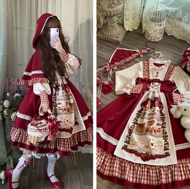 Design Concept:
This Sweet Lolita charming red Christmas dress features a cute and festive style with long sleeves, combining warmth and elegance for a perfect holiday look. Product Details: The product includes one dress, designed to offer a sweet and charming Lolita outfit ideal for Christmas events or special occasions.
