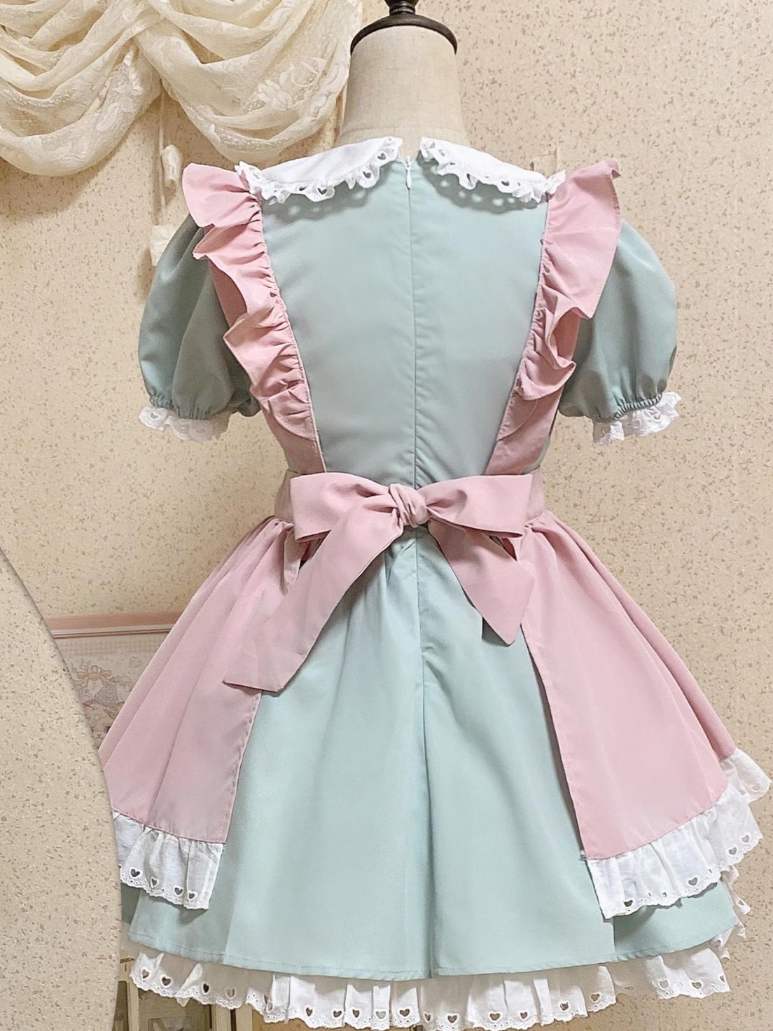Sweet Lolita Ice Cream Motif Green-Pink Layer Dress cake dress