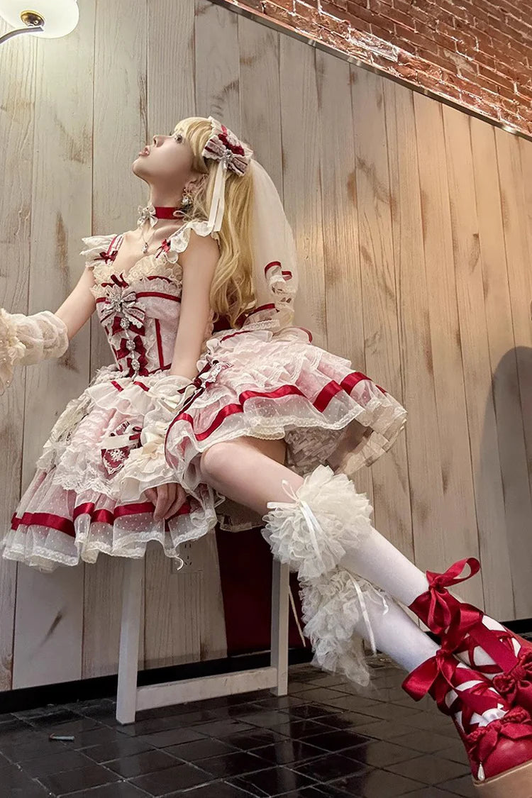 Design Concept:
This Sweet Lolita pink dress is designed with a sleeveless cut, layered frills, and exquisite embroidery, decorated with lace and dainty ribbon accents. The corset-inspired bodice shapes a graceful silhouette, combining sweetness with elegance. Ideal for gatherings, photo shoots, or Lolita fashion styling, this dress captures a romantic princess charm with delicate craftsmanship.