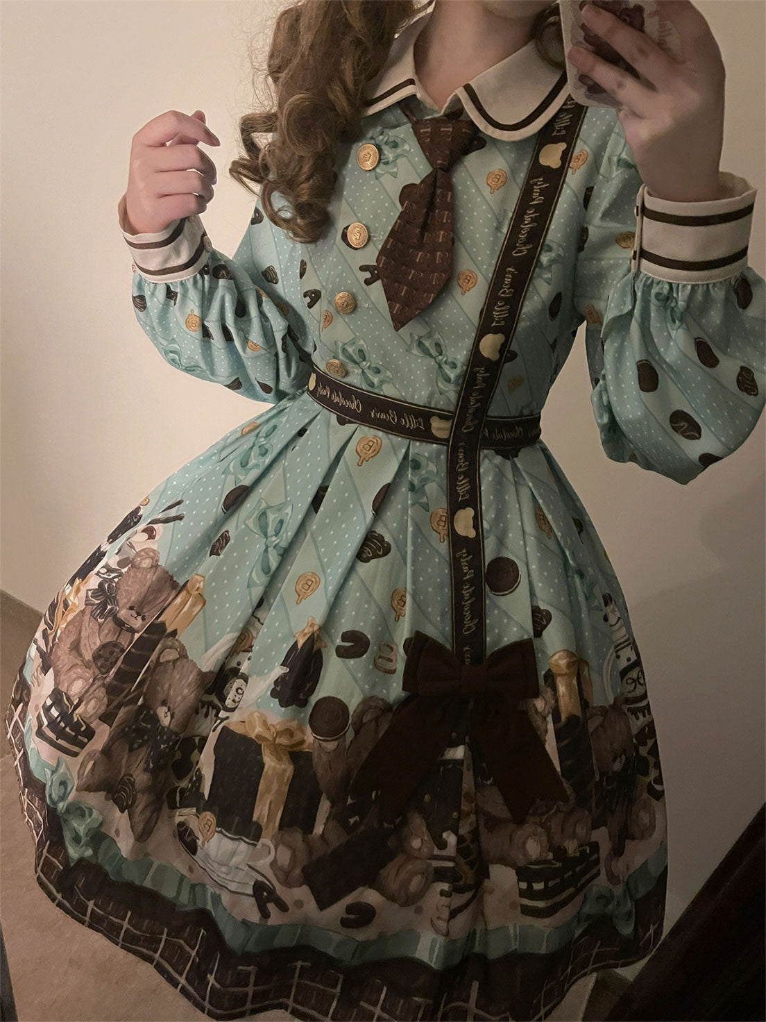 Tea Party Fashion Chocolate Dress Sweet Lolita Dramatic Bear Themed Cake Dress