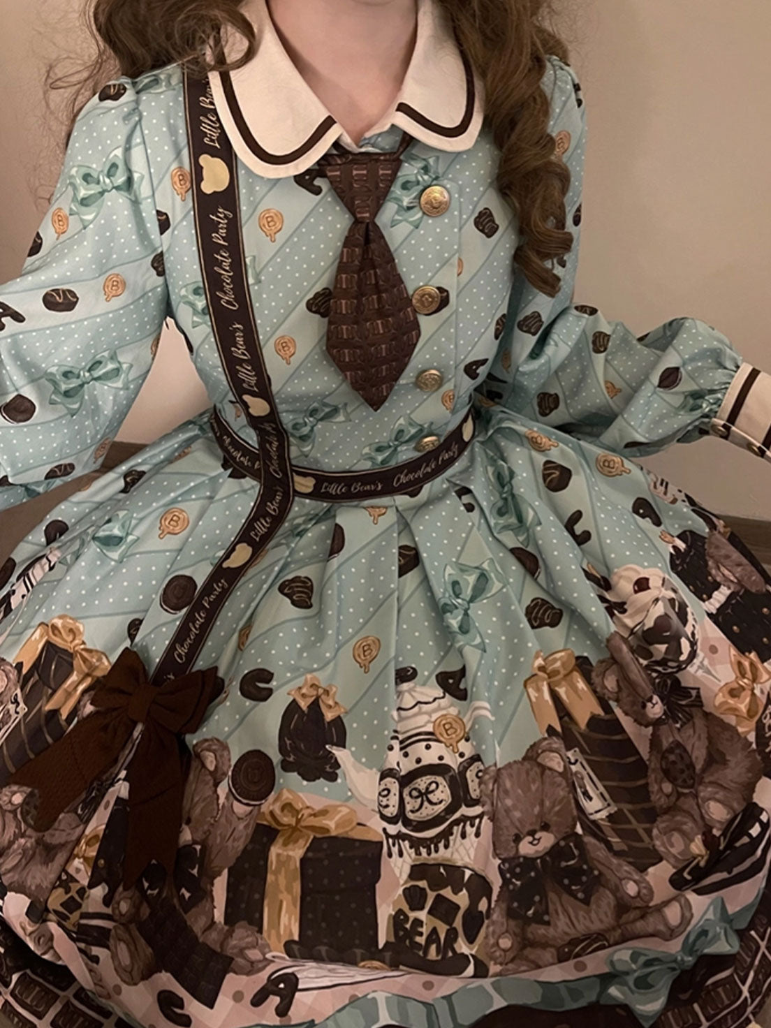 Tea Party Fashion Chocolate Dress Sweet Lolita Dramatic Bear Themed Cake Dress