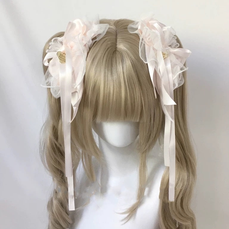 Lolita Accessories Headwear Sweet Hair Clips Ribbon Bow Lace Hair Accessories