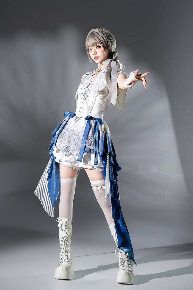 White Dragon Bones Chinese Style Prince Handsome Ouji Lolita Shorts