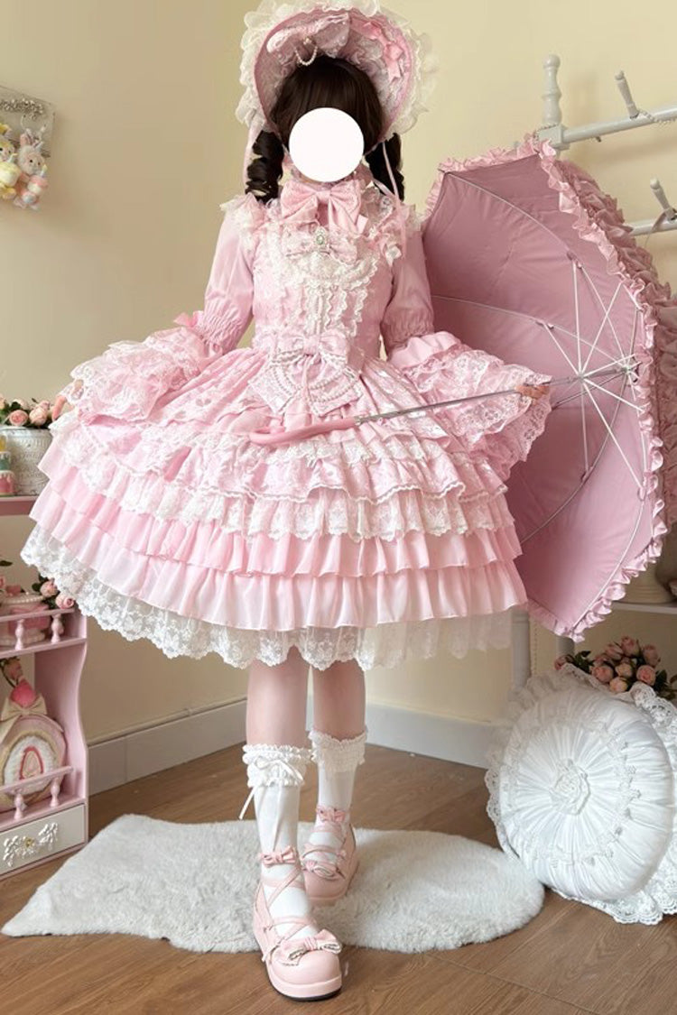 Love Feather Multi-Layered Hanayome Bowknot Lace Sweet Gorgeous Lolita Jsk Dress 4 Colors