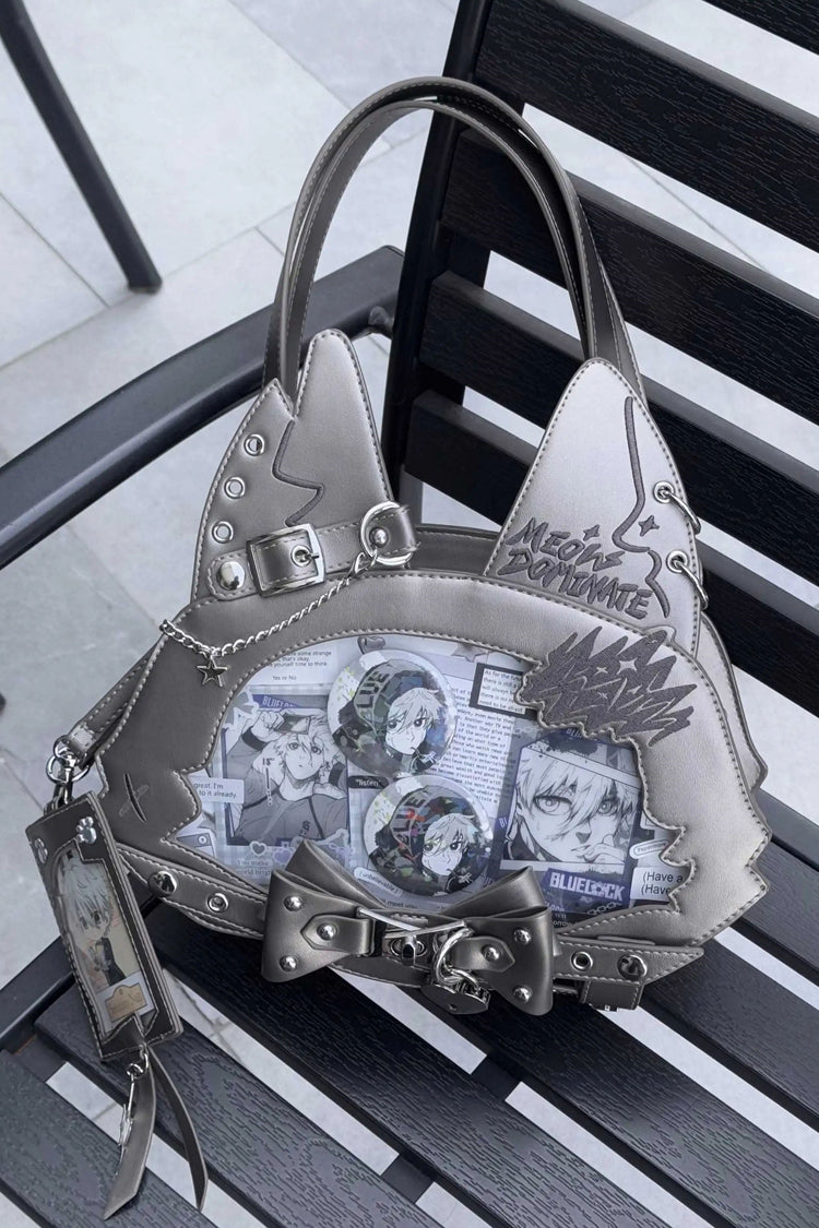 Domineering Cat Cat Ears Print Bowknot Gothic Lolita Crossbody Bag 9 Colors