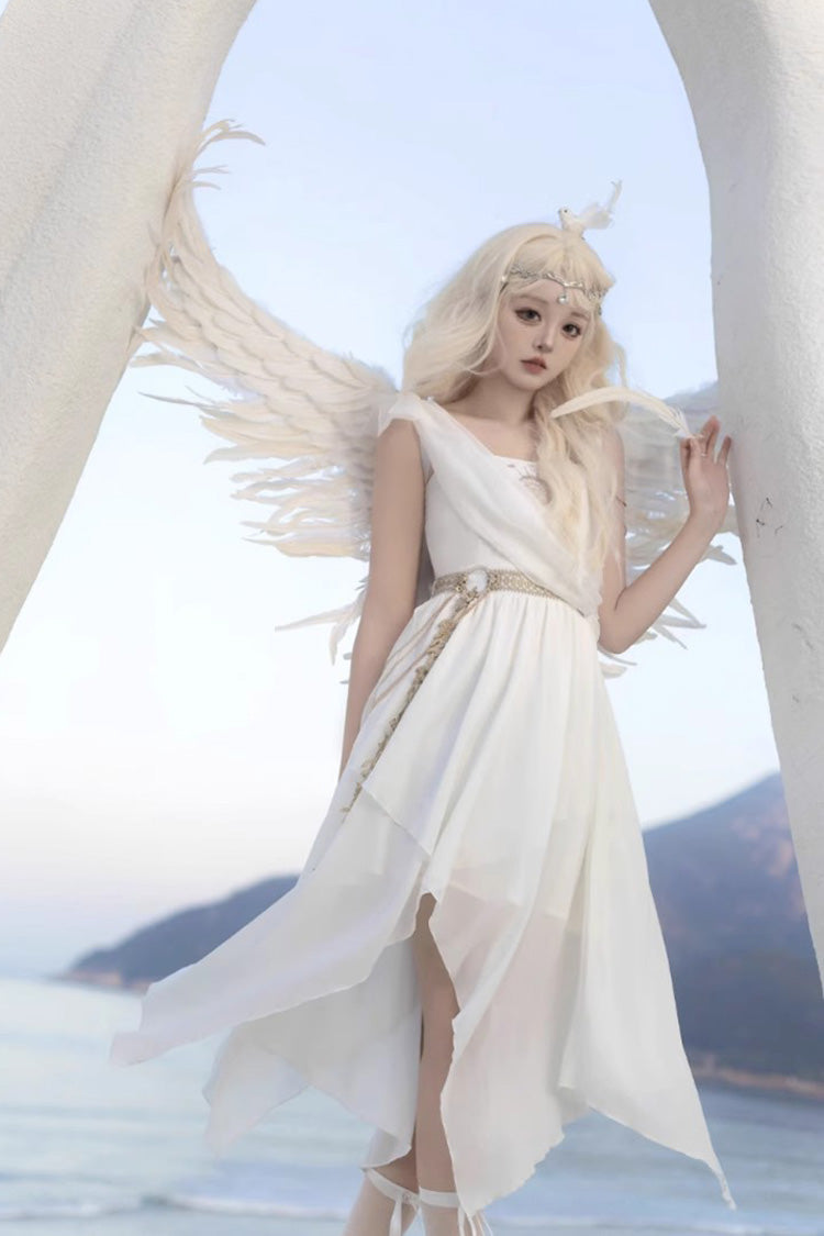 White Sleeveless Tears of Themis Greek Style Gothic Lolita Jsk Dress