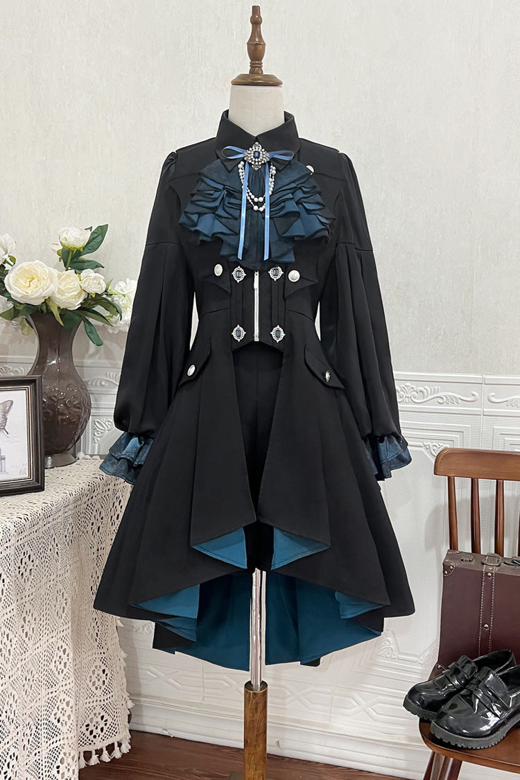 Black Deep Music Long Sleeves Gothic Elegant Ouji Lolita Four-piece Set