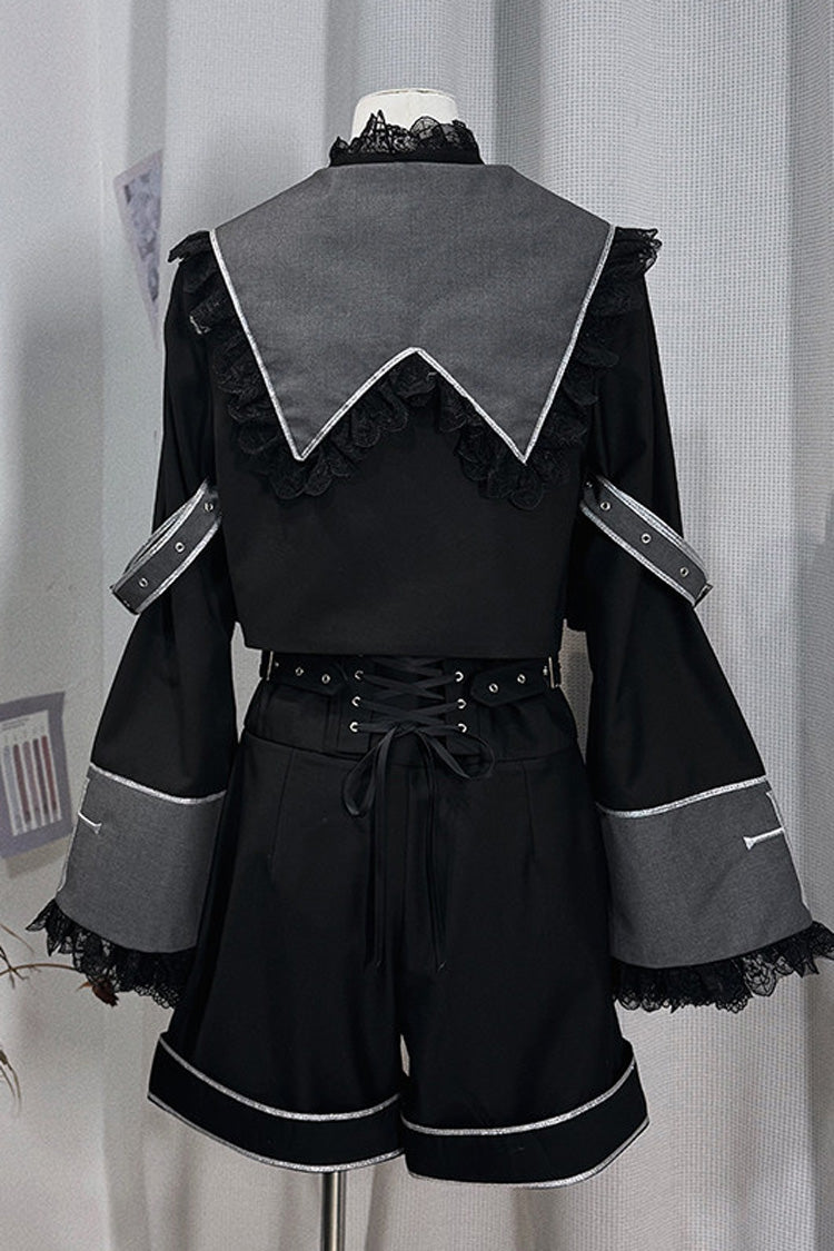 Black Rules of the Otherworld Long Sleeves Gothic Ouji Lolita Shorts Coat Set