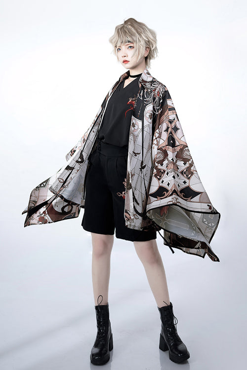 Multi-Color Night Command Vintage Print Sunscreen Loose Ouji Lolita Shawl
