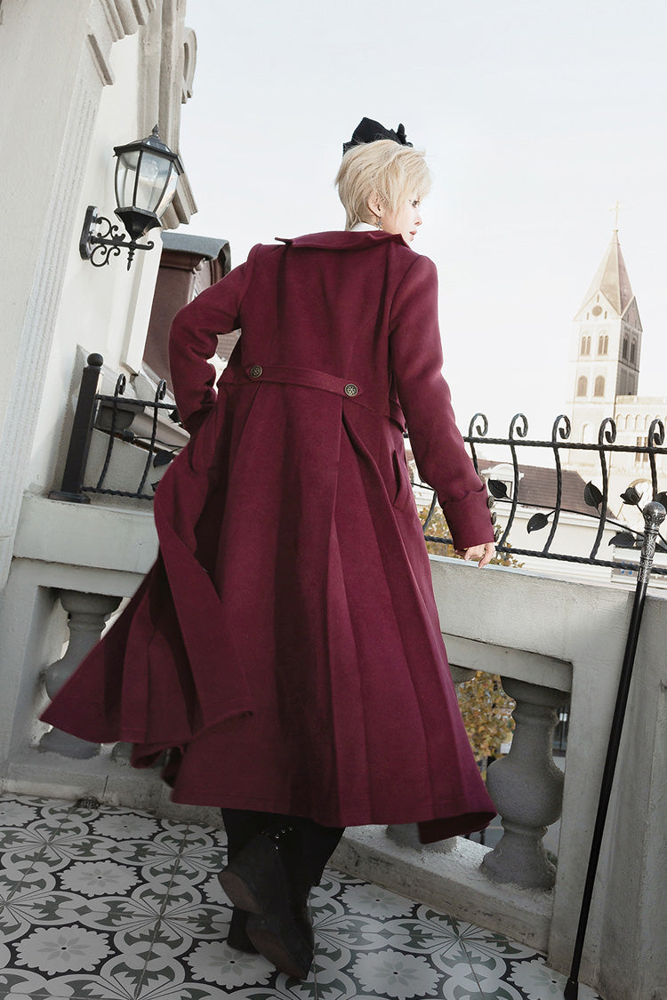Red The Legend of Dracula Bat Collar Long Sleeves Prince Handsome Ouji Lolita Coat
