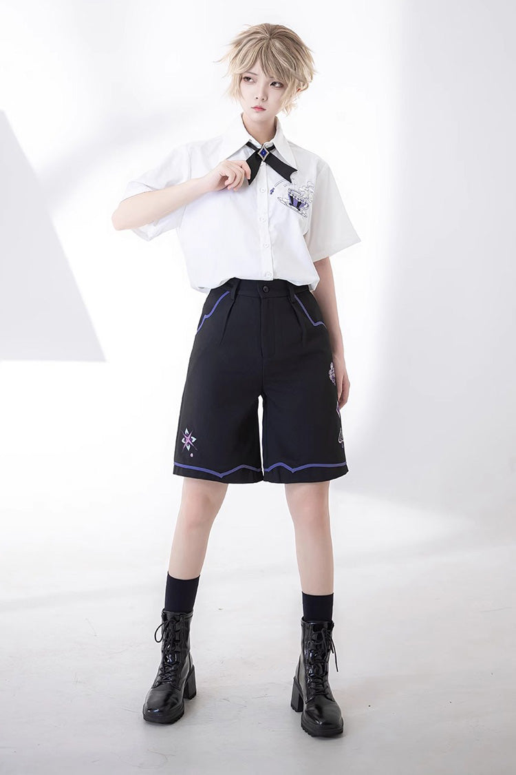White Enjoy Coffee Print Ouji Fashion Lolita Blouse