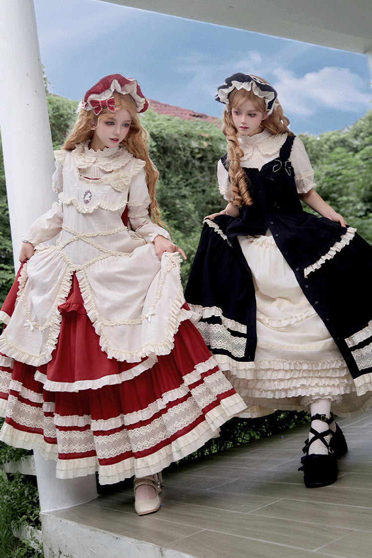 Black Lily Multi-Layered Ruffle Lace Classic Elegant Lolita Jsk Dress