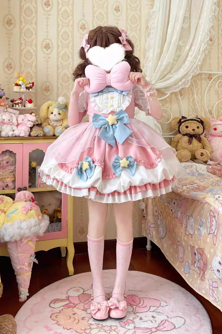 Little Wishing Star Ruffle Bowknot Bud Sweet Lolita Jsk Dress 5 Colors